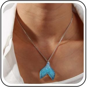 Collier De Sirène Boho Choker Collier Pendentif Queue De Poisson En Argent Collier Queue De Baleine Vintage Collier Dauphin Minimaliste Collier Queue De Poisson En Chaîne Bijoux Pour - Neuf
