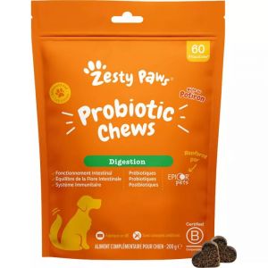 Zesty Paws Probiotic Digestion Chien 60 Friandises - Neuf