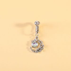 3pcs Clip De Nombril Sans Piercing, Anneau De Nombril En Diamant, Anneau De Nombril En Acier Inoxydable, Clip D'oreille Papillon Sans Piercing, Bijoux De Boucle D'oreille-Une Flèche Dans Le C?ur - Neuf