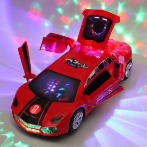 Dancing Deformation Rotating Universal Police Car Electric Stunt Car With Lights Automatically Open the Door Boy Childrens Toys-voiture de sport rouge - Neuf