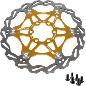 Vélo Disque De Frein Disque De Frein,160mm Vélo Disque De Frein Vélo De Montagne Flottant Disque De Frein Center Lock Vélo Accessoires (D'or 160mm) - Neuf