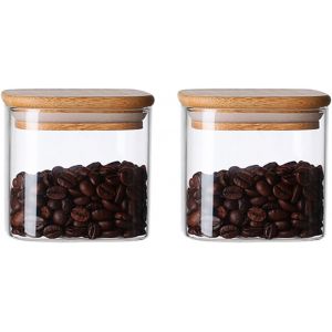 Kal-Bocaux De Conservation En Verre Avec Couvercle En Bambou Herm&eacute;tique Pour P&acirc;tes Et C&eacute;r&eacute;ales Pour Spaghetti, P&acirc;tes, P&acirc;tes, P&acirc;tes, Farine, Grains De Caf&eacute; (10 X 10 Cm) - Neuf
