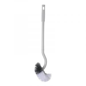 Brosse WC, cuvette et manche long, WC en plastique, balai &agrave; poils solides pour nettoyage en profondeur (gris) - Neuf