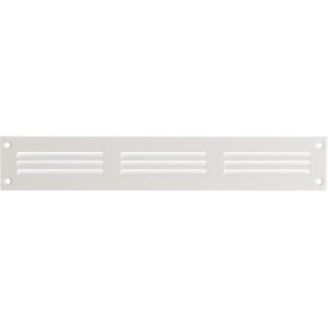 SEPT-Grille d'Aération Rectangulaire 300x50mm - Blanc Grille de Ventilation en Métal - Registre d'évacuation d'air Avec Moustiquaire - Couvercle d'évent Interne pour Mur et Plafond - Neuf