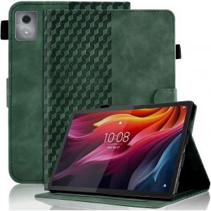 &Eacute;tui de protection pour Lenovo Tab M11 Plus/K11 Plus 11,5"" 2024 - En cuir synth&eacute;tique de qualit&eacute; sup&eacute;rieure - Avec fentes pour cartes - Avec fonction support multi-vue - Vert fonc&eacute; - Neuf