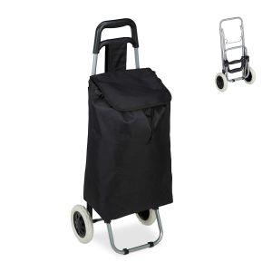 Jexnovashop-Chariot De Courses, Pliable, 25 L Sac D&iquest;Achats Avec Roulettes,Chargeable Jusqu&iquest;&Agrave; 10 Kg, 91 X 40 X 30 Cm, Noir - Neuf