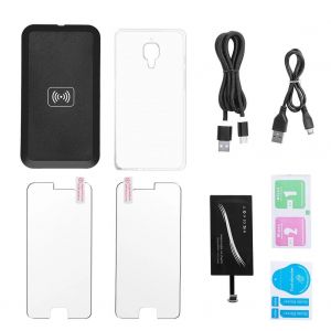 Chargeur Sans Fil + &Eacute;tui De T&eacute;l&eacute;phone En Tpu + Film Tremp&eacute; + C&acirc;ble De Type C Pour Oneplus3 / 3t - Neuf