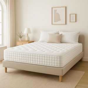 Matelas Belle-Ile 29cm &ndash; Ressorts ensach&eacute;s & Mousse tri-Hybride &ndash; Accueil Ultra-Moelleux &ndash; Livr&eacute; roul&eacute; sous Vide - Neuf