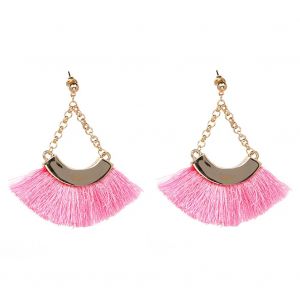 Boucles D'oreilles A Tige En Metal Plaque Pour Femme, Bijoux Tendance, Pompons Amusants, Accessoire Pour Fille, Rose - Neuf