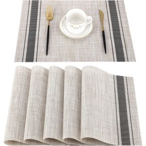 ERYI-Lot De 6 Sets De Table Pvc Lavable Antidérapant Résistant À L'Usure À La Chaleur, Facile À Nettoyer Et Stocker, 45Cmx30Cm - Neuf