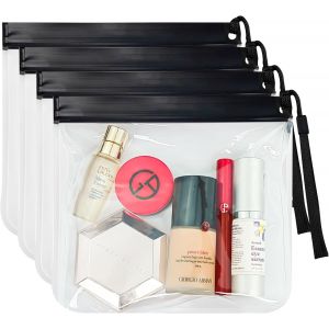 MAA-hen 4 Pièces Trousse de Toilette Transparente,Kit Voyage Avion,Lmperméable Sac de Toilette,Trousse de Toilette Avion,pour Hommes,Femme,(20cm*20cm) - Neuf