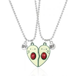 Kales-2 Pièces Collier D Amitie Pour 2 Filles Garçons,Collier Femme,Collier Bff,Collier Pendentif Pour Soeur Friend Cadeau Anniversaire - Neuf