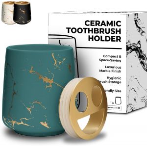 Eryi-- Porte-Brosse À Dents En Céramique | Porte-Brosse À Dents Électrique Aspect Marbre | Accessoire De Salle De Bain - Support De Brosse À Dents Et De Dentifrice - Support De Brosse À Dents De - Neuf
