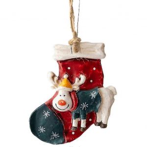 Les D&eacute;corations de no&euml;l R&eacute;tro Poney bas de No&euml;l Ornements d'Arbre Pendentif 1pc-rouge - Neuf