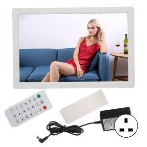 Cadre photo numerique HD 17 pouces, Plug and Play, support pour la lecture de videos, horloge, calendrier, prise britannique 100-240 V - Neuf
