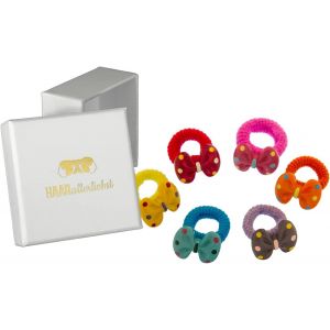 Kal-Lot De 6 Élastiques À Cheveux Colorés Peints À La Main Pour Filles Avec Boîte De Rangement (Couleur De La Boîte : Blanc) - Neuf