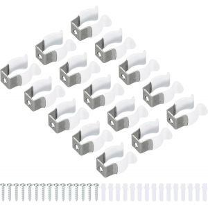 Kal-T5 U Clips Support Console Pour Led Lumière Ampoule Montage Console Support Inox Acier Fluorescent Tube Support Vis Tuyau Pinces, Blanc Paquet De 15 - Neuf