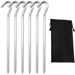 Yemaesre-Piquets De Tente, Piquets De Fixation Sol, Sardines Tente Camping, 18 Cm Sardines De Fixation Sol Piquets De Fixation En Alliage D'aluminium Pour Pique Nique Camping Randonnée Pêche, 6 Pièce - Neuf
