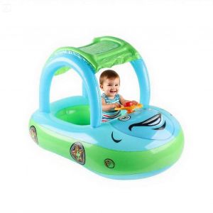 Bambin Aides &Agrave; La Natation Pour La Piscine - Anneau De Natation Gonflable Avec Pare-Soleil Dans La Lumi&egrave;re Bleue Pour Les Enfants De 3 &Agrave; 6 Ans - Neuf