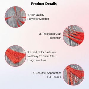 Tianyi-Lot De 33 Pompons Rouges Classiques - Mini Pompons Soyeux - Marque-Pages Faits À La Main - Accessoires De Bricolage - Marque-Pages En Résine - Décoration D'intérieur - Neuf