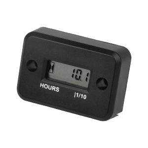 SUBZONAL-Jayron Compteur horaire num&eacute;rique LCD inductif &eacute;tanche pour bateau, souffleuse &agrave; neige, onduleur, g&eacute;n&eacute;rateur, tondeuse &agrave; gazon et petit moteur &agrave; essence (HM006A, noir) - Neuf