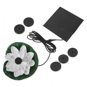 Fontaine de jardin solaire flottante en forme de lotus pour petit étang et jardin, en plastique, 1 lot - Neuf