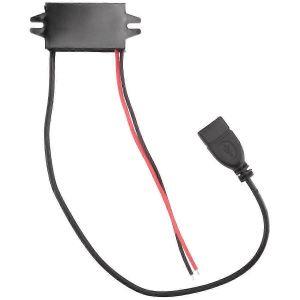 Convertisseur de tension de voiture DC 12V à 5V 3A avec connecteurs d'adaptateur USB simples pour téléphone C - Neuf