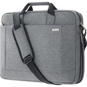 Grand Sacoche Pour Ordinateur Portable 14 15 15.6 16 Pouces Sac &Agrave; Bandouli&egrave;re Pc Sac &Agrave; Main 30% De Capacit&eacute; En Plus Compartiments Durable &Eacute;pais Imperm&eacute;able Peut &Ecirc;tre Plac&eacute; Sur La Valise Gris - Neuf