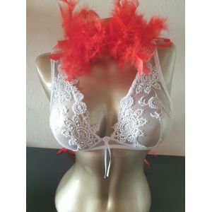 Soutien-Gorge Sans Armatures Ambra Collection Bouquet Blanc 85c - Neuf