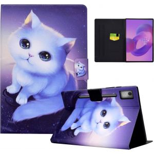 Coque Pour Lenovo Idea Tab Pro (12,7 Pouces 2025 Tb-373Fu Tb-375Fc Étui En Cuir Pu Housse Avec Fente Pour Carte Support Etui Tablette Housse Pour Lenovo Idea Tab Pro-Chat Mignon - Neuf