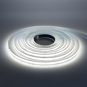 Tzf-24v Cob Ruban &Agrave; Led, 600leds/M Led Strip Lights, Flexible &Eacute;tanche D&eacute;coupable Bande Led Lumineuse Cob Pour Maison, Chambre, Cuisine, Armoire,Placard.Sans Adaptateur De Puissance 3m, Blanc. - Neuf