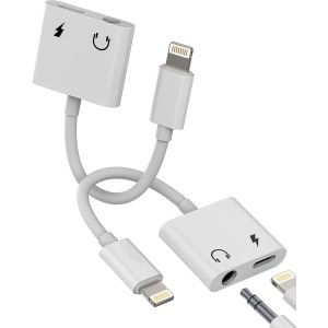 TRAHOO-Adaptateur Lightning Jack Vers 3.5mm &eacute;couteurs Chargeur (Lot De 2)pour IPhone 14 13 12 Pro Max Prise Audio Pour Apple Pour IPad Connecteur Casque Splitter C&acirc;ble AUXiliaire Appareil Voiture Acc - Neuf