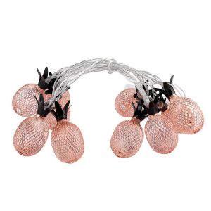Hjlian Guirlande Lumineuse Led Ananas A Piles, Decoration De Fete Exterieure Pour Chambre A Coucher (1,5 M, 10 Lampes) - Neuf