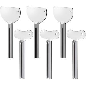 6pcs Presse Tubes Dentifrices En Acier Inoxydable, Forme De Clé T Pour Tubes Crème Salon De Coiffure Dentifrice Enrouleurs Clé Presse Tube - Neuf
