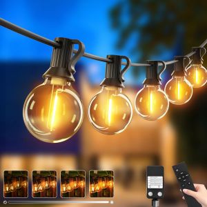Aiou-36m Guirlande Guinguette Exterieur Avec Télécommande 50+3 Led G40 Ampoule Guirlande Lumineuse Exterieure,Ip44 Étanche Guirlande Électrique Extérieur Pour Patio Jardin Fête Balcon Pergola - Neuf