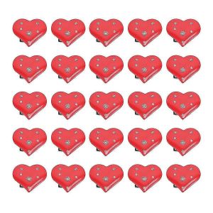 25 Pcs Cadeau Rouge Broche Lumineuse &Eacute;pingles Lumineuse Revers Coeur Broche Clignotante - Neuf