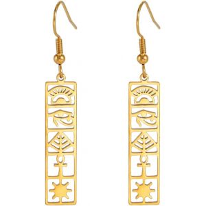 Chenquansarl-Boucles D'oreilles Pendantes En Cartouche Pour Femmes Boucles D'oreilles En Cartouche Boucles D'oreilles En Cartouche Personnalisées Hieroglyphes Ancienne Égypte Bijoux - Neuf