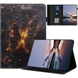 Coque Pour Samsung Galaxy Tab A9 8.7"" &Eacute;tuis Housse (Sm-X110/X115) Pu Cuir Flip Peint Motif Support Protection Coque Pour Tablette Samsung Galaxy Tab A9 8.7"" Cover,Papillons De Feu - Neuf