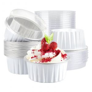 5 Oz De Papier D'aluminium De Cuisson Des Tasses Avec Couvercles, 30pcs Jetables Mini Muffin Doublures Pour Les Petits Gâteaux Et De Gâteaux Conteneurs - Neuf