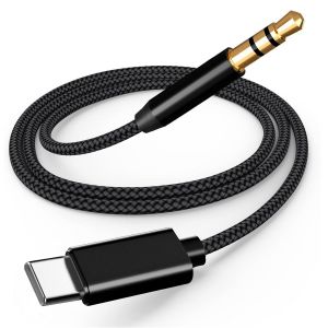 C&acirc;ble USB C vers 3,5mm Jack 1.2M, Adaptateur de Cable de Voiture Auxiliaire Jack 3,5 mm, Compatible avec Galaxy S21 S20 Ultra Note20, iPad, P40 P30 P20, OnePlus, Maison/Voiture St&eacute;r&eacute;o - Neuf