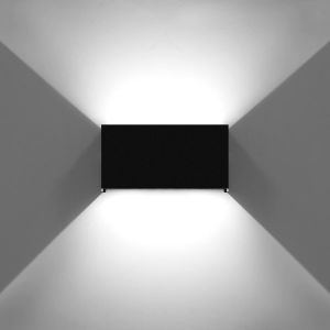 24w Moderne Lampe Murale Led Applique Murale Up Down Angle De Faisceau R&eacute;glable L&egrave;che-Murs Led Int&eacute;rieur Ext&eacute;rieur Imperm&eacute;able Ip65 Pour Salle De Bain Chambre &Agrave; Coucher Couloir, Noir 6000k - Neuf