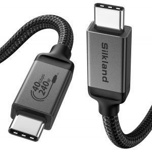 AYU-USB4 pour Cable Thunderbolt 4 80cm, 40Gbps Donn¿¿es, 8K@60Hz, 240W48V/5A PD3.1 USB-C vers USB-C pour iPhone 16/15 Pro Max, MacBook, iPad Pro, iMac, Dock, SSD, Display, eGPU - Neuf