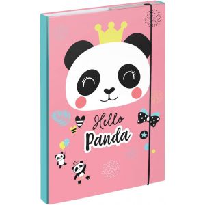 ERYI-Boîte De Classement Pour Cartable A4, Chemise Pour Enfants Avec Élastique Et Rabat Intérieur, Classeur Avec Élastique Pour Fille (Panda) - Neuf