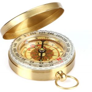 Eryi-Boussole Professionnelle En Laiton Antichoc - Compas De Randonnée Étanche, Design Vintage Avec Échelle De Précision, Accessoire Indispensable Pour Trekking, Camping, Chasse Et Survie En Plein Ai - Neuf