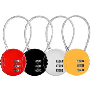4 Pièces Cadenas À Combinaison,Serrure À Combinaison Colorée Cadenas Code À 3 Chiffres Petit Cadenas Code Pour Valises, Bagages, Sacs De Voyage, Casiers, Armoires De Porte Kombinationsschloss - Neuf