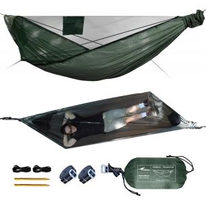Ulteronixshop-Nomadnest Hamac Moustiquaire Avec Filet Et Corde De Fa&icirc;tage, 335 X 140 Cm, Engrener Enti&egrave;rement Ouverte Et Amovible, Hamac De Voyage Facile &Agrave; Installer Pour Le Camping, Randonn&eacute;e Et Jardin - Neuf