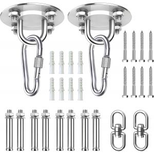 Ulteronixshop-Kit Crochet Plafond Charge Lourde Acier Inoxydable 304, 450 kg Crochet Balancoire Plafond 360&deg; Rotation Fixation pour Balan&ccedil;oire, pour Hamac de Chaise Suspendue Sac de Boxe Serviette Yo - Neuf