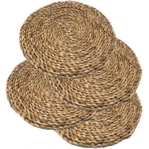 Subzonal-Mge - Ensemble De 4 Dessous De Plat - Set De Table En Osier - Sets De Table Ronds - Dessous De Plat - Table Ronds R&eacute;sistants &Agrave; La Chaleur Tress&eacute;s - Support De Pot, Antid&eacute;rapant, Durable - 25 - Neuf