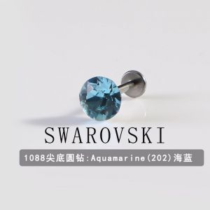 3pcs Clou D'oreille En Titane De Qualité F136, Clou D'oreille À Fond Plat, Alliage De Titane 1088, Clou D'oreille Autrichien, Trou D'oreille Fileté-Raccord De 6,2 Mm Violet (539) Longueur De Tige 1,0*8 M - Neuf