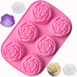 Kal-Bac À Glaçons Rose, 6 Cavités En Silicone, Moule À Glaçons En Forme De Fleur, Refroidissement À Whisky Facile À Détacher Pour Cocktails, Jus, Bonbons, Cupcakes, Chocolats - Neuf